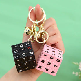 Wholesale Promotional Gift Mini Initial Letters Puzzle Magic Cube Keychain