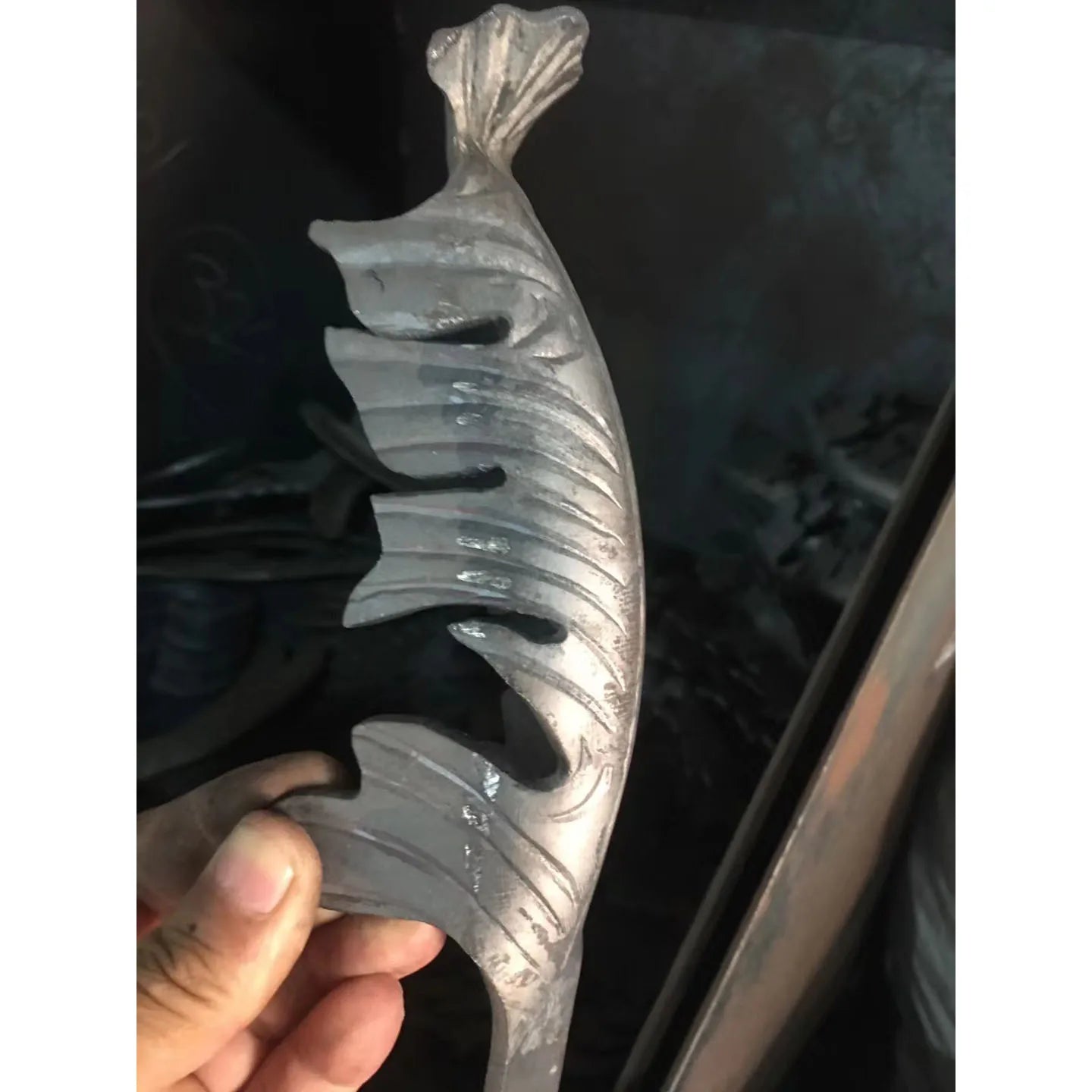 210x55mm Ornamental Components Wrought Iron Stair Panels Leaves for Staircase Railing Handrail Balcony Gate Fence Parts