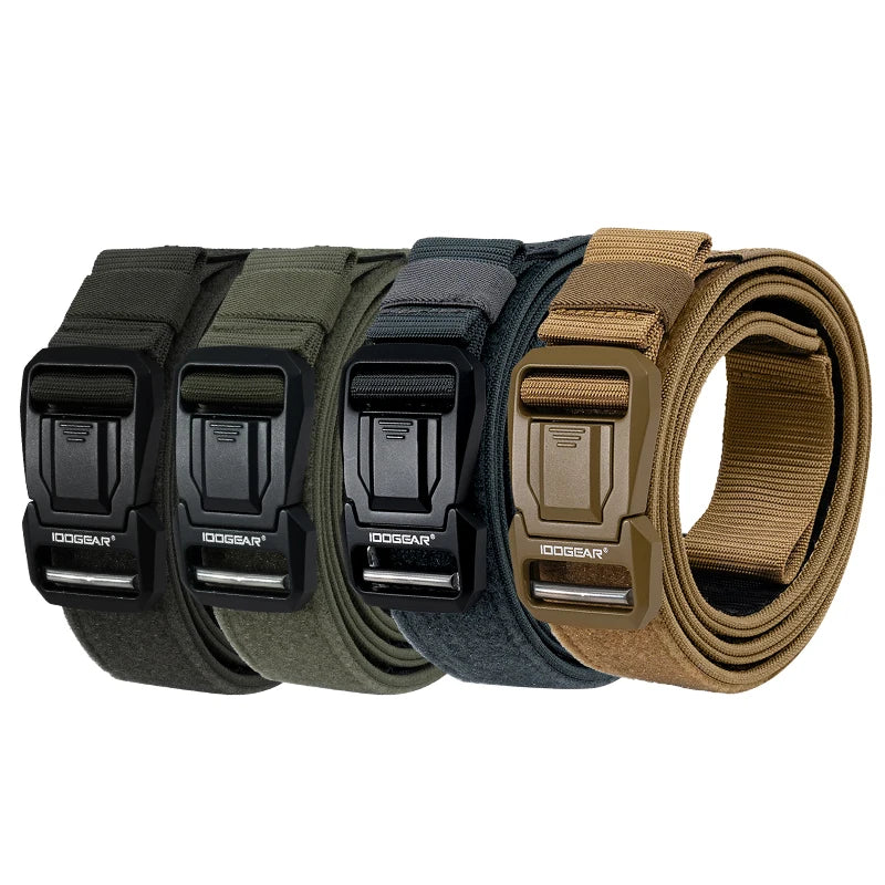 IDOGEAR 2" Tactical Belt 1000D Nylon Belt MOLLE Quick Release Ranger Green LSR Outdoor Training Metal Buckle Tactical Belt