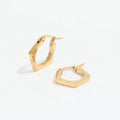 New Trendy Earring 18K Gold Plated Geometric  Hexagon Hoop Earrings for Women Fashion Jeelry Wholesale