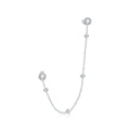HOT Mono-earring 1Piece Chain Studs Two Hole Piercing Earrings 925 Sterling Silver Long Chain Earring for Fine Jewelry SCE1107