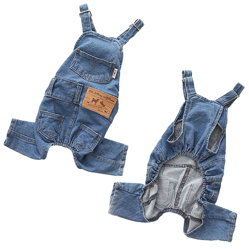 Ropa Para Mascotas Pet Apparel Wholesale Luxury Designer Washed Denim Comfortable Stretch Jeans Pet Dog Clothes Jumpsuits