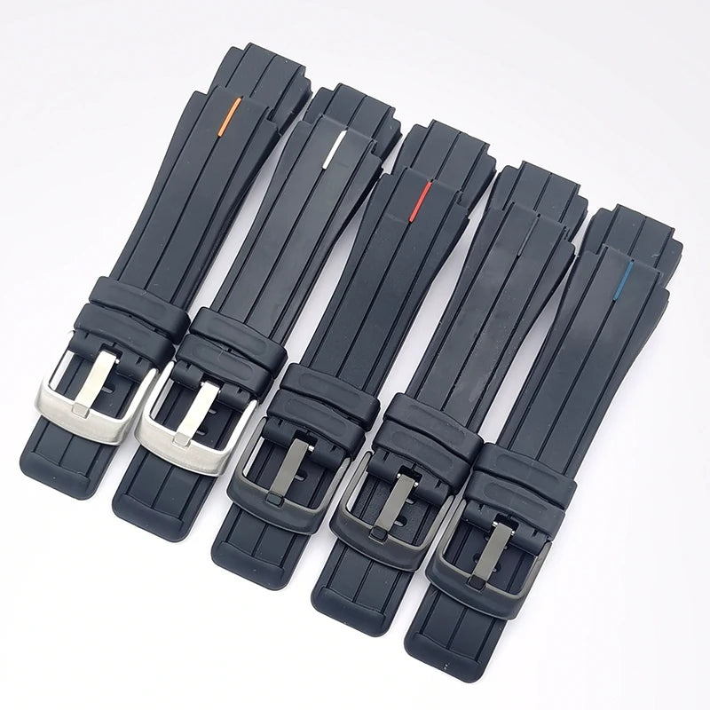 25*16mm Double Color Rubber Soft Pin Buckle Watch Band for Smartwatch