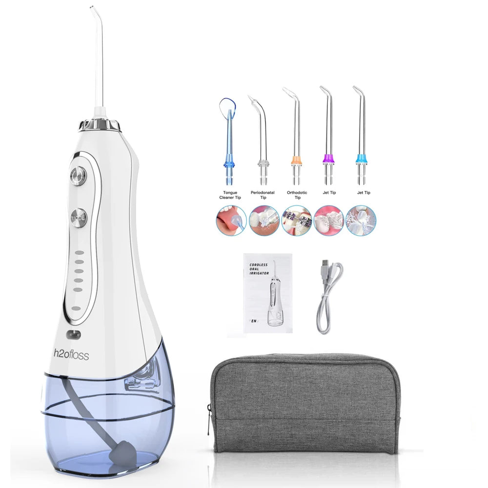H2ofloss Best Seller HF-6 5 Modes Electric Water Flosser 300ml tank  Portable Travel Oral Irrigator