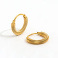 New Trendy Earring 18K PVD Gold Plated Wire Hoop Earring Stainless Steel Trendy Jewelry