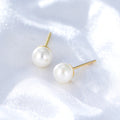 Minimalist Jewelry Psj Brass 18K Gold Plated Cubic Zircon Imitation Pearl Stud Earrings for Women Girls