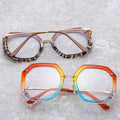 Polygonal Eyeglass Frame 2022 Anti Blue Light  Hollowed Eyeglasses Optical Frames Women