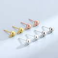 Jewelry Accessories 925 Sterling Silver Earrings Posts Round Bead Stud Earring With Split Open Ring Loop for Making DIY Handmade