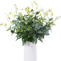 Artificial Greenery Plants Stems Real Touch Faux Rose Leaves Branches Plastic Shrubs for DIY Stems Home Table Wall Hanging Decor