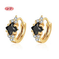 Wholesale Accessories for Ladies Colorful Sircon 18kgp Plated Jewelry Cubic Zirconia Huggie Hoops Women Earrings