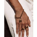 High End Gold Plated Stainless Steel U Shape Padlock Bracelet for Women Wholesale Jewelry