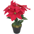 Lifelike Red Poinsettia Plant  Low-Maintenance Decor for Retail Hotel & Seasonal Display