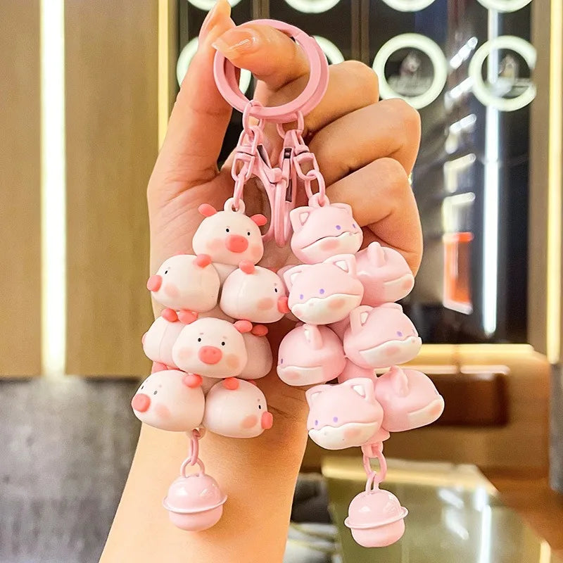 Hot Sale Cartoon Pig Keychain Kawaii Animal Doll Keyring Car Pendant Cute Little Pigs Key Chain