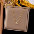 Wholesale New Simple Stainless Steel Fashion Elegant Design Women Waterfresh Pearl Flower Necklaces