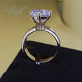 Silver 925 Original 5 Carat Round Brilliant Cut Diamond Test Past D Color Moissanite High Prong Ring for Women Gemstone Jewelry