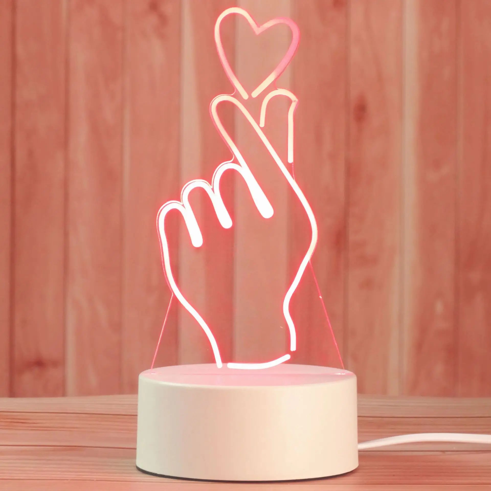 Romantic Love 3D Night Light Children's Table Lamp with Birthday Party Decor Valentine's Day Bedside Lamp Party Decor