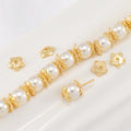18k Gold Plated Bead Caps Five Leaf Petal Shape Bead Caps Brass Pearl Spacer Bead Cap for Jewelry Making