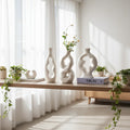 Creative Polished White Modern Irregular Ceramic Tabletop Vase Special Shape Flower Home Decoration Dried Fresh Flowers Wedding