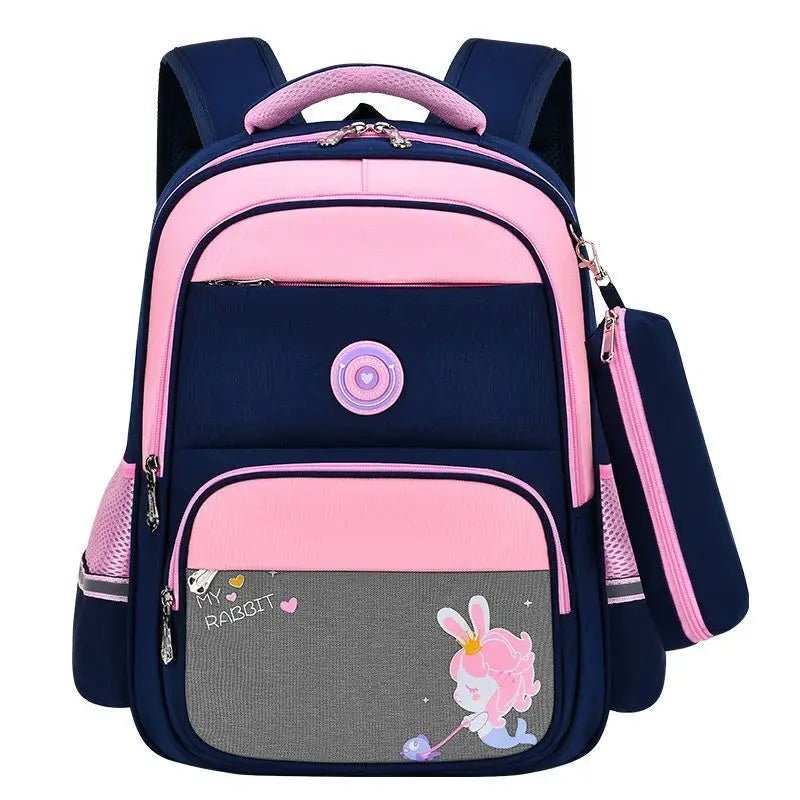 2023 Fashion Cartoon Student Schoolbag 1-6 Grade Spine Care Shoulder Bag School Bags Kids Backpack
