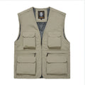Men's Breathable Summer Cooling Vest Utility Cargo with Pockets for Outdoor Fishing Safari Travel Work Photos Zipper Closure
