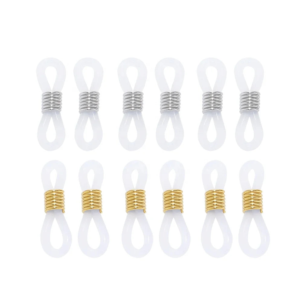 Stainless Steel Snap Hook Rubber Eye Glasses End Loop Connectors DIY Sunglasses Chains Jewelry Making Supplies