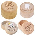 Personalized Eco-Friendly Natural Material Round Shape Wooden Jewelry Packaging Box Polished Wedding Velvet Wood Ring Tooth Box