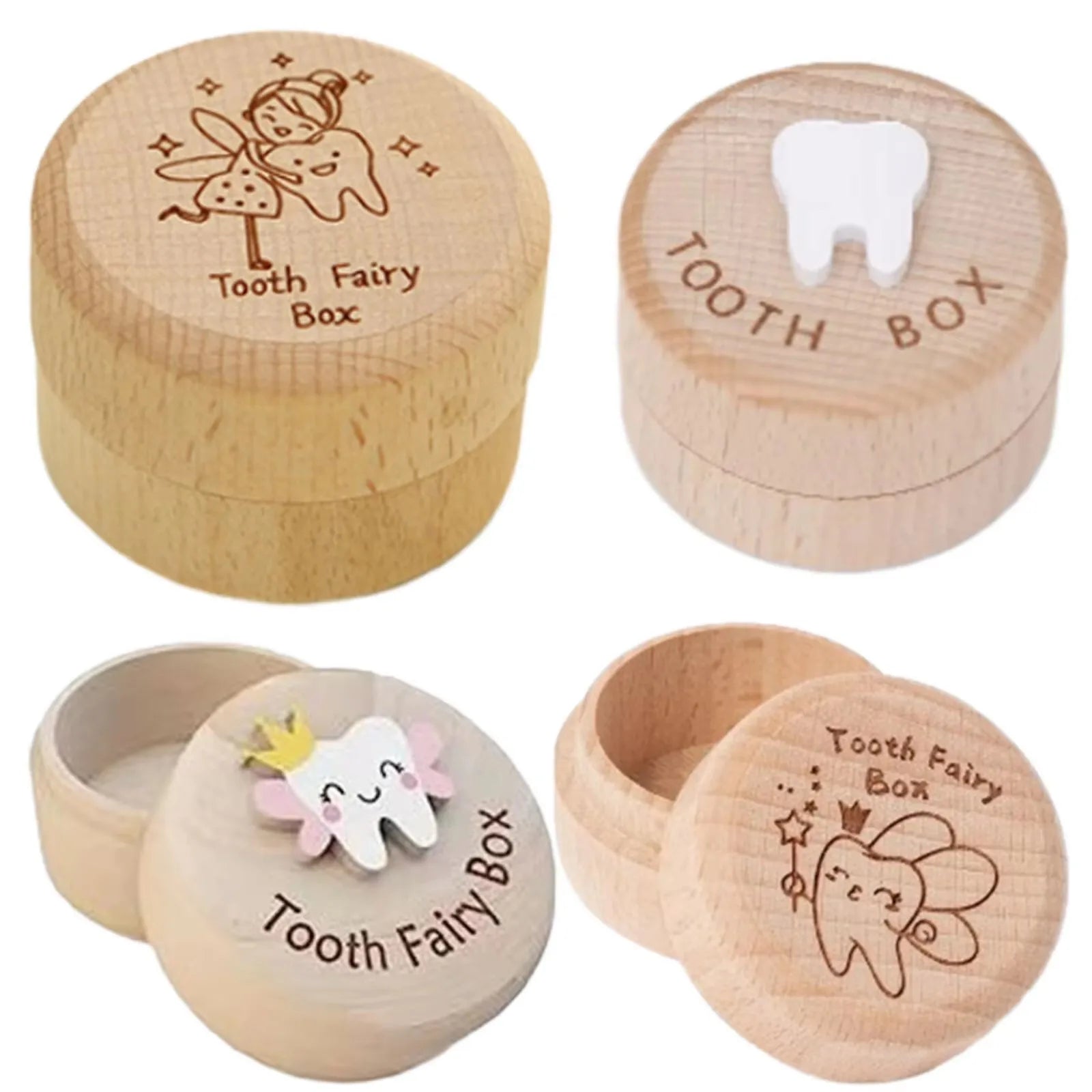 Personalized Eco-Friendly Natural Material Round Shape Wooden Jewelry Packaging Box Polished Wedding Velvet Wood Ring Tooth Box