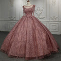 Jancember DY9962 Full O-Neck Organza Ball Gown for Women Evening Dresses