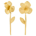Premium Simple Brass Electroplated 18k Gold Flower Earrings for Women Jewellery Factory Wholesale