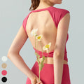 Spring Summer Twist Hollow Out Backless Sexy Sports Tank Tops Fitness Running Short Shirts Women Yoga T Shirt With Fixed Pads