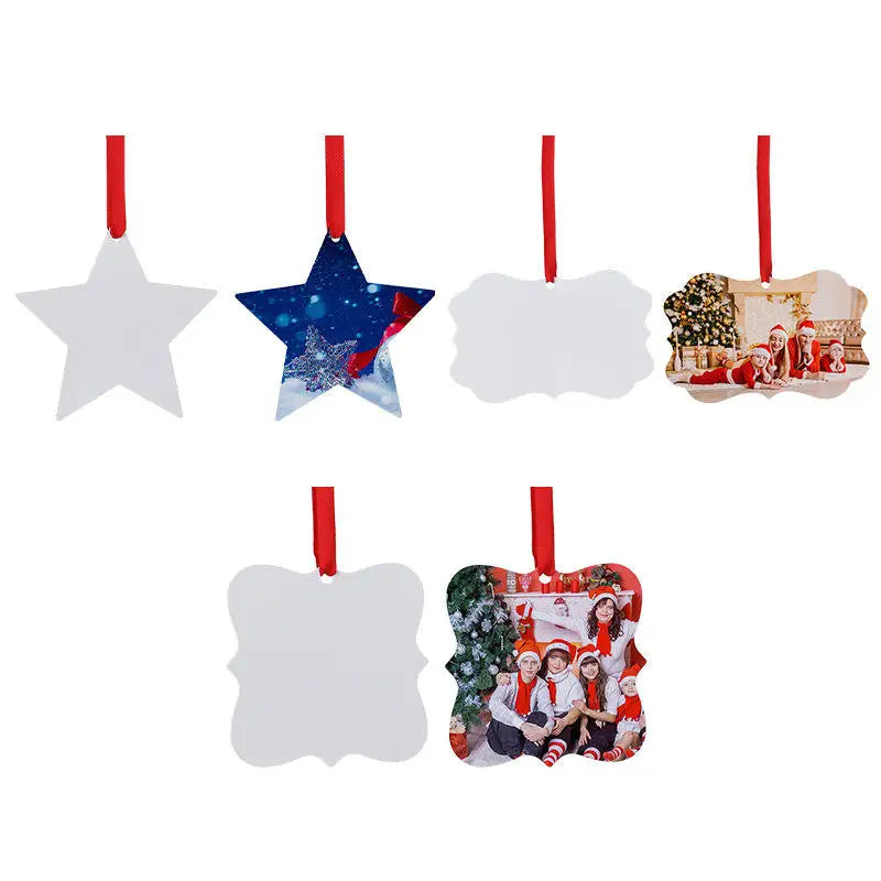 Aluminium Christmas Tree Angel Sublimation Hanging Ornaments White 80mm Size Thermal Transfer Printing for Home Decoration