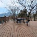 China Hualong HLM-145 Modern Style Co-extrusion WPC Decking Floor Waterproof Click-install Outdoor Swimming Pool Decking Smooth