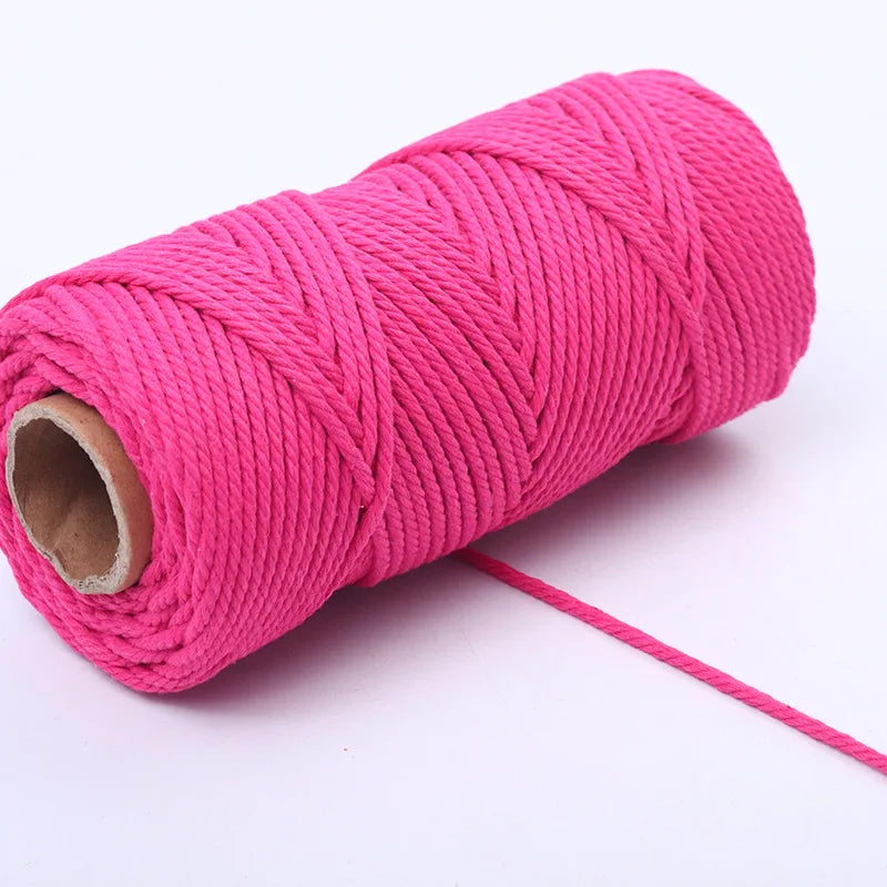 Wholesale Wall Decorative Diy Handmade Colored Braided Rope 100% Cotton White Macrame Cord Twisted Cord