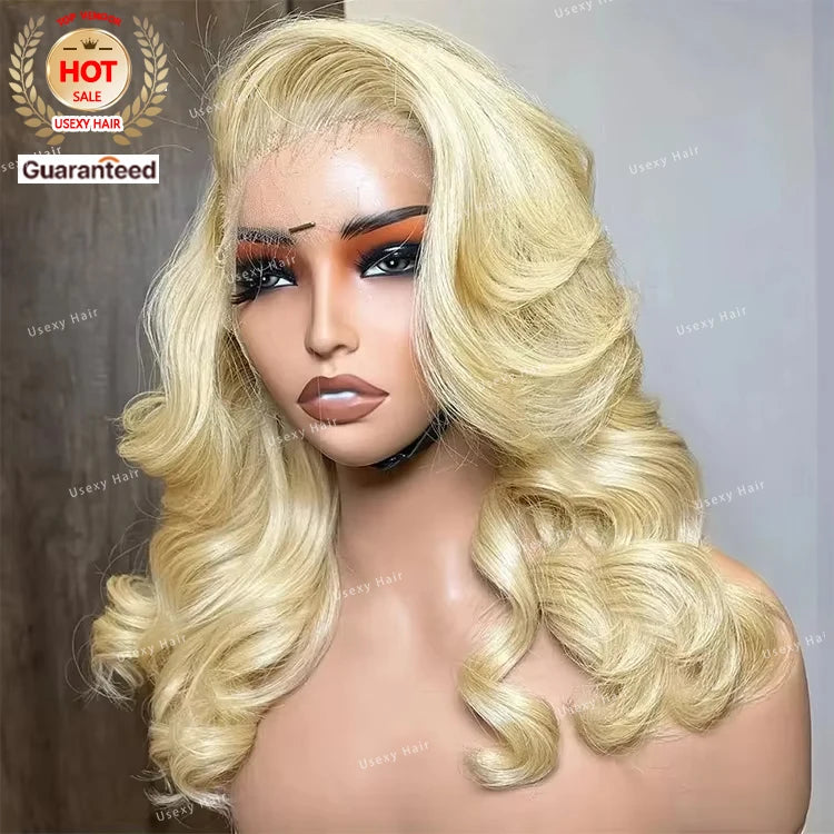 Hot Selling 613 13x6 hd Lace Frontal Wig Body Wave Wig Raw Human Hair Honey Blonde Lace Front Wigs Glueless Human Wavy