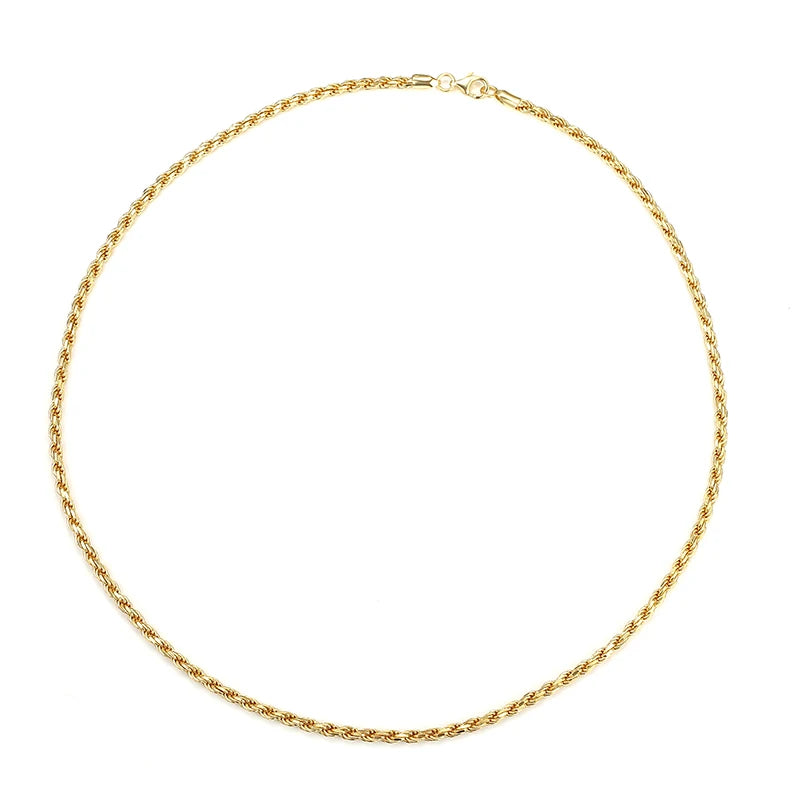MS-506  Custom Yellow Gold Plated 925 Silver Link Necklace