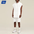 YLS1220 305 GSM 100% Cotton Activewear Tank Top Urban Oversized Raw Edge Design Your Own Brand Knitted Vest for Men