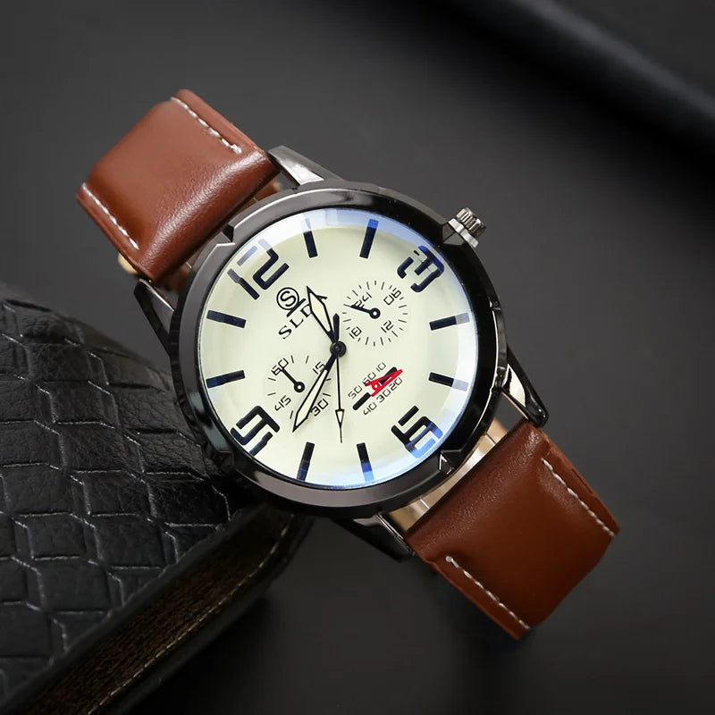 Exquisite Male Leather Quartz Wristwatch Business Gentle Clock Casual Watch for Men Elegant Relogio Masculino Fashion Saati Gift