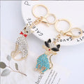 Pet Diamond-encrusted Glasses Cat Keychain Pendant Eco-Friendly Animal Pattern Summer Winter Small Gift