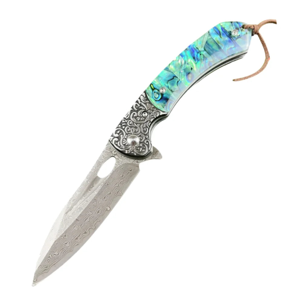 Damascus Steel Outdoor Camping Survival Multi-Tool Pocket Knife Tactical Survival Folding Knife