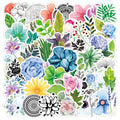 50Pcs Fresh Girl Colorful Flower Plant Label Sticker for Notebook Diary Table Phone DIY Paper Decal Graffiti Stickers