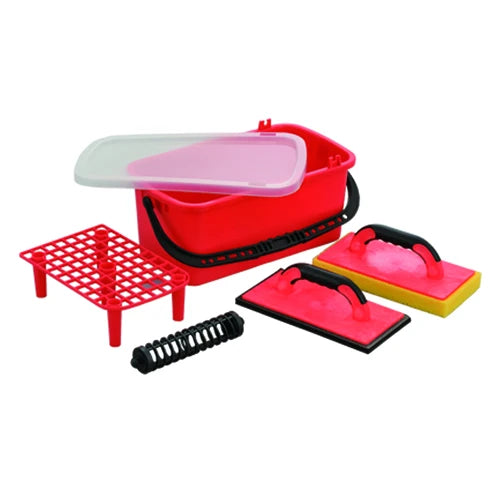 2pcs Sponge/EVA Tile Cleaner 10L Plastic Bucket With Lid/ Roller/ Grid