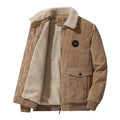 M-5XL Winter New Style Men's Solid Collar Corduroy Work Jacket Large Fashion Casual Cardigan Men's Coat