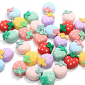 100Pcs Mixed Resin Strawberry 15*18MM Decoration Crafts Sweet Fruit Strawberry Flatback Cabochons DIY Girl Hair Accessories