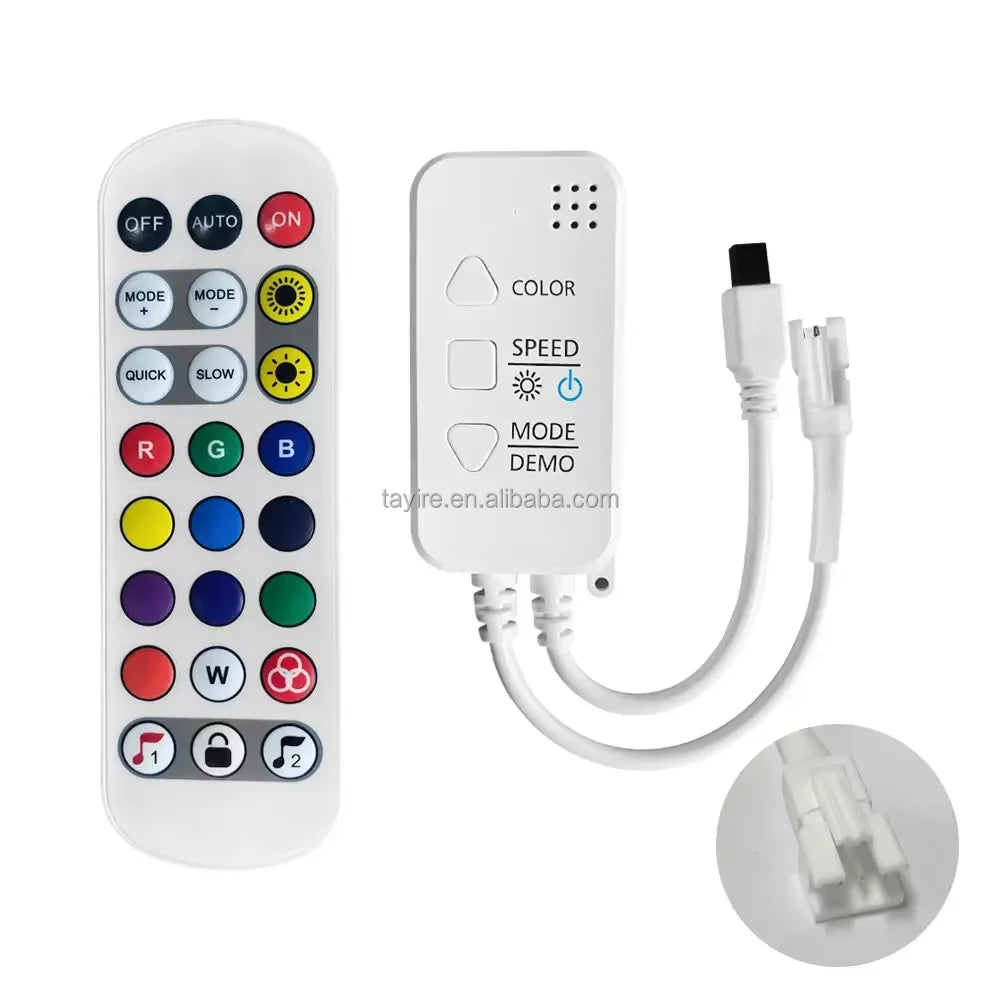 24 Key IR Remote WiFi Wireless External Voice Control SPI Music Controller for LED Strip Light Tuya RGBIC Controller