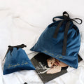 Custom Colorful Velvet Gift Packaging Bags Wigs Perfume Essential Oils Lipstick-Recyclable Drawstring Handle Security Screen