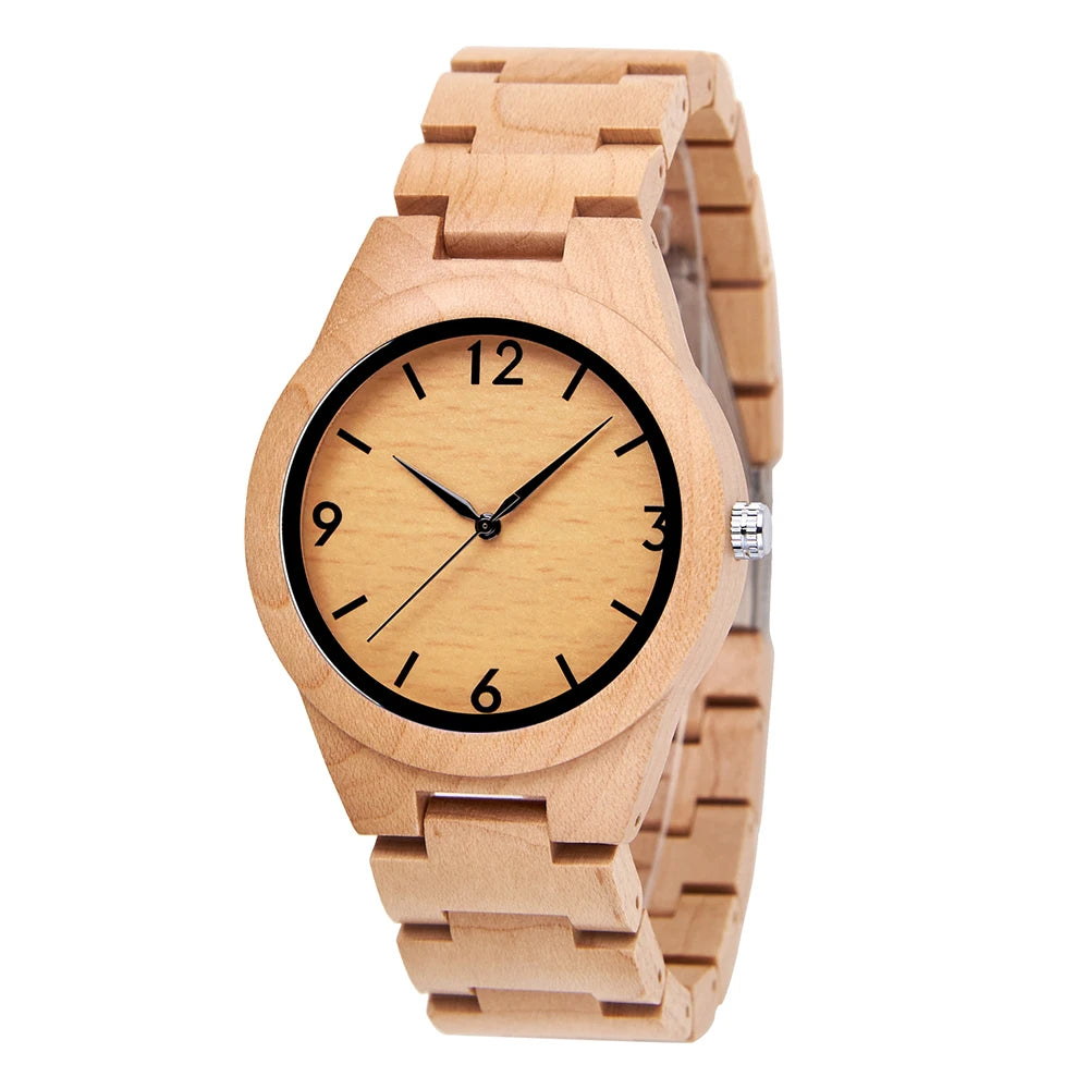 Antique Fashion Custom MIYOTA Bamboo Wood Watches Couples His Hers Matching Engraved Logo Business Style Pointer Dial Display