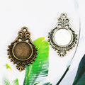100pcs 10mm Inner Size Antique Silver Plated Bronze Cabochon Base Cameo Setting Charms Pendant Bracelet Connection