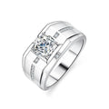 Waterproof Jewelry Nickle-free D Color 1Carat Moissanite Diamond Ring 925 Sterling Silver Fashion Jewelry for Men Engagement