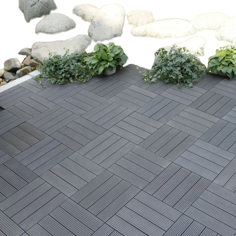 DIY Waterproof Outdoor Deck Tiles Interlocking WPC Patio Wood Plastic Composite Tiles for Outdoor Use
