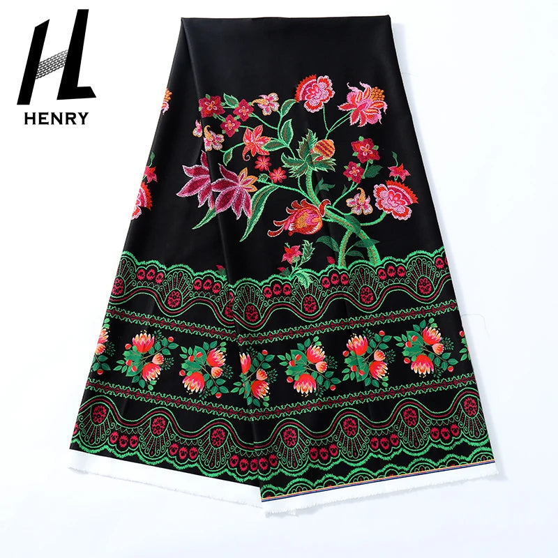 Fast Delivery Digital Floral Printed Polyester Fabric Hawaiian Style Black Fabric for Dress